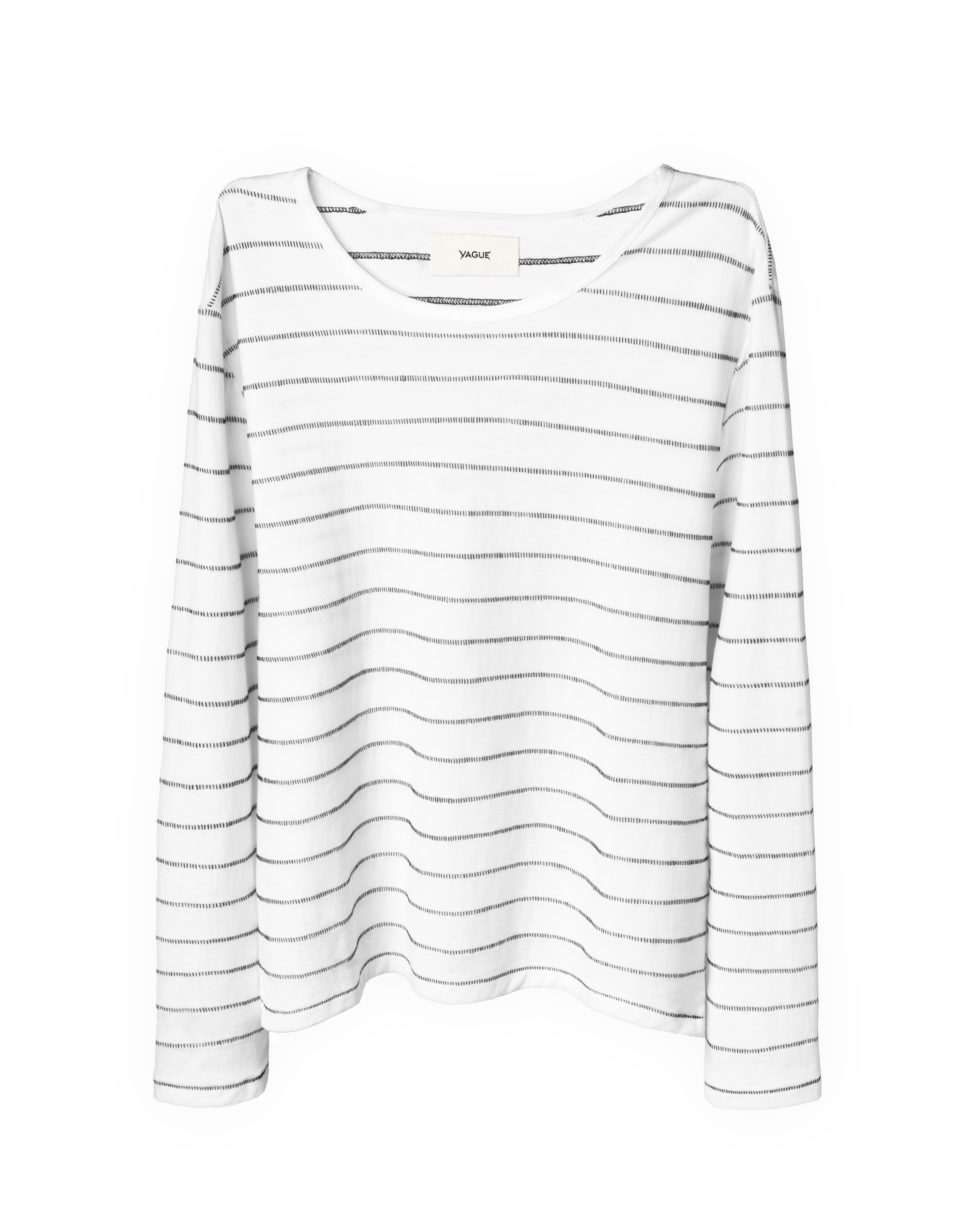 SINGLE STITCH STRIPED LONG SLEEVE [WHITE]