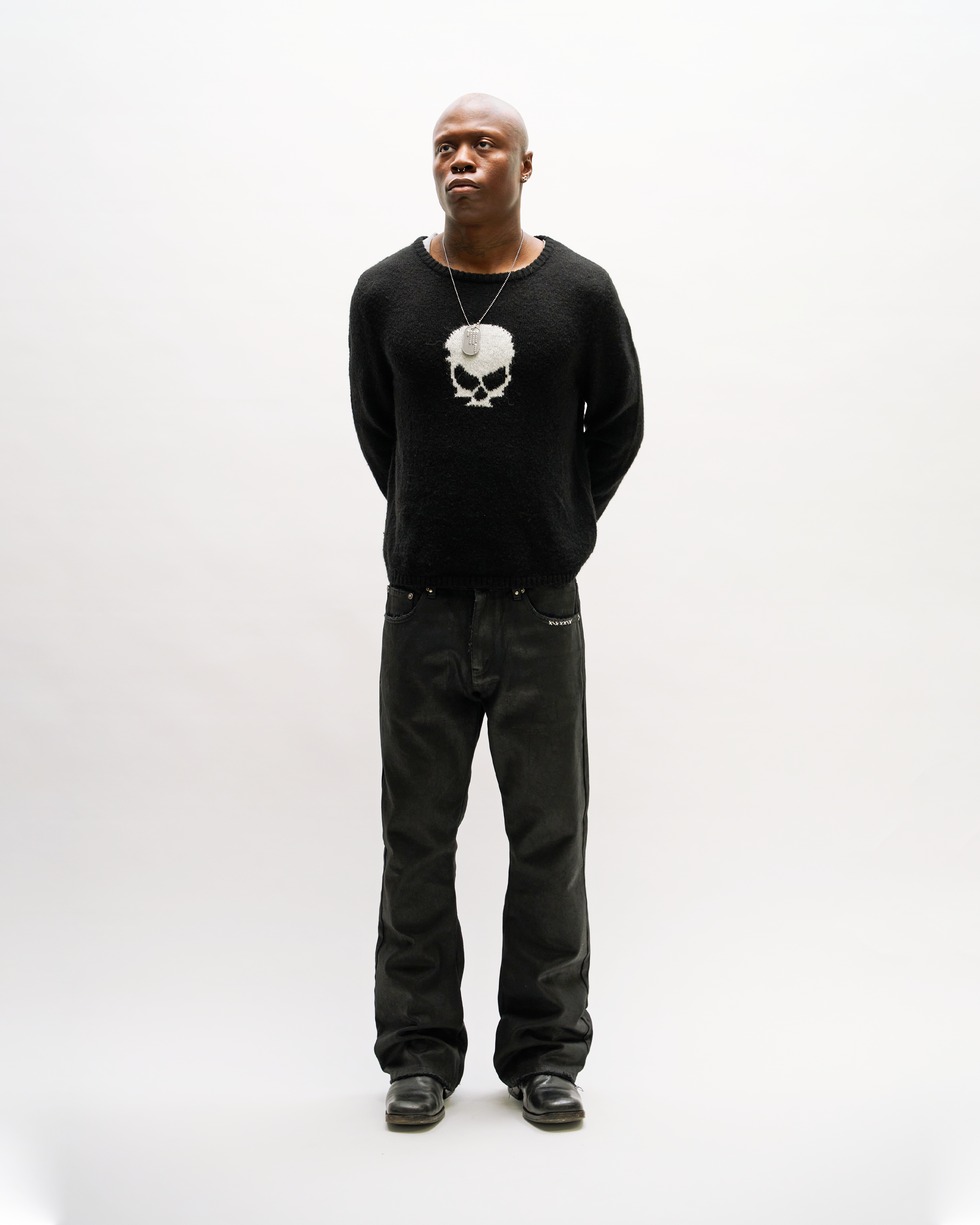 WAXED BOOTCUT DENIM [BLACK]