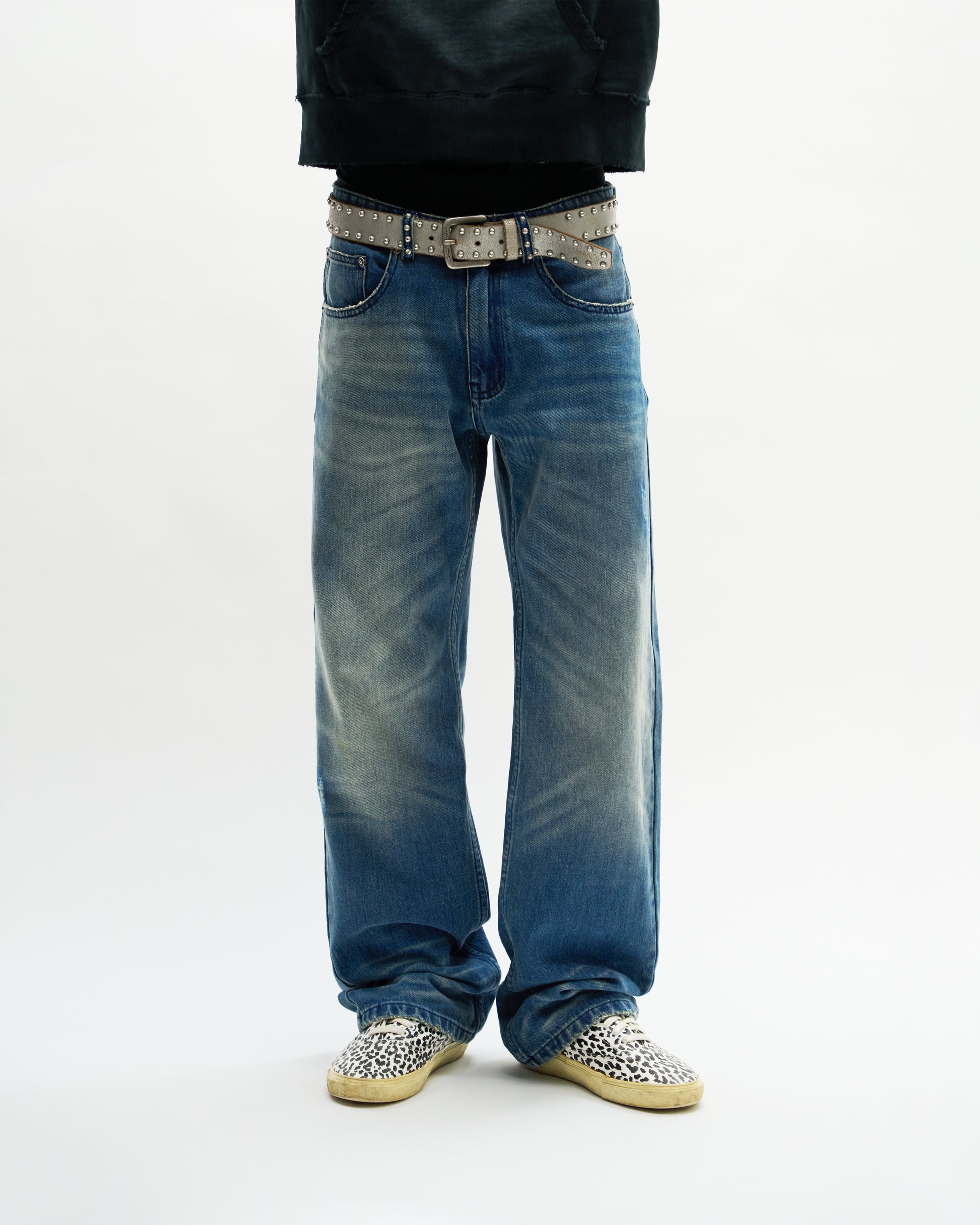 SONGBIRD STUDDED BELT [CRACKED SILVER]