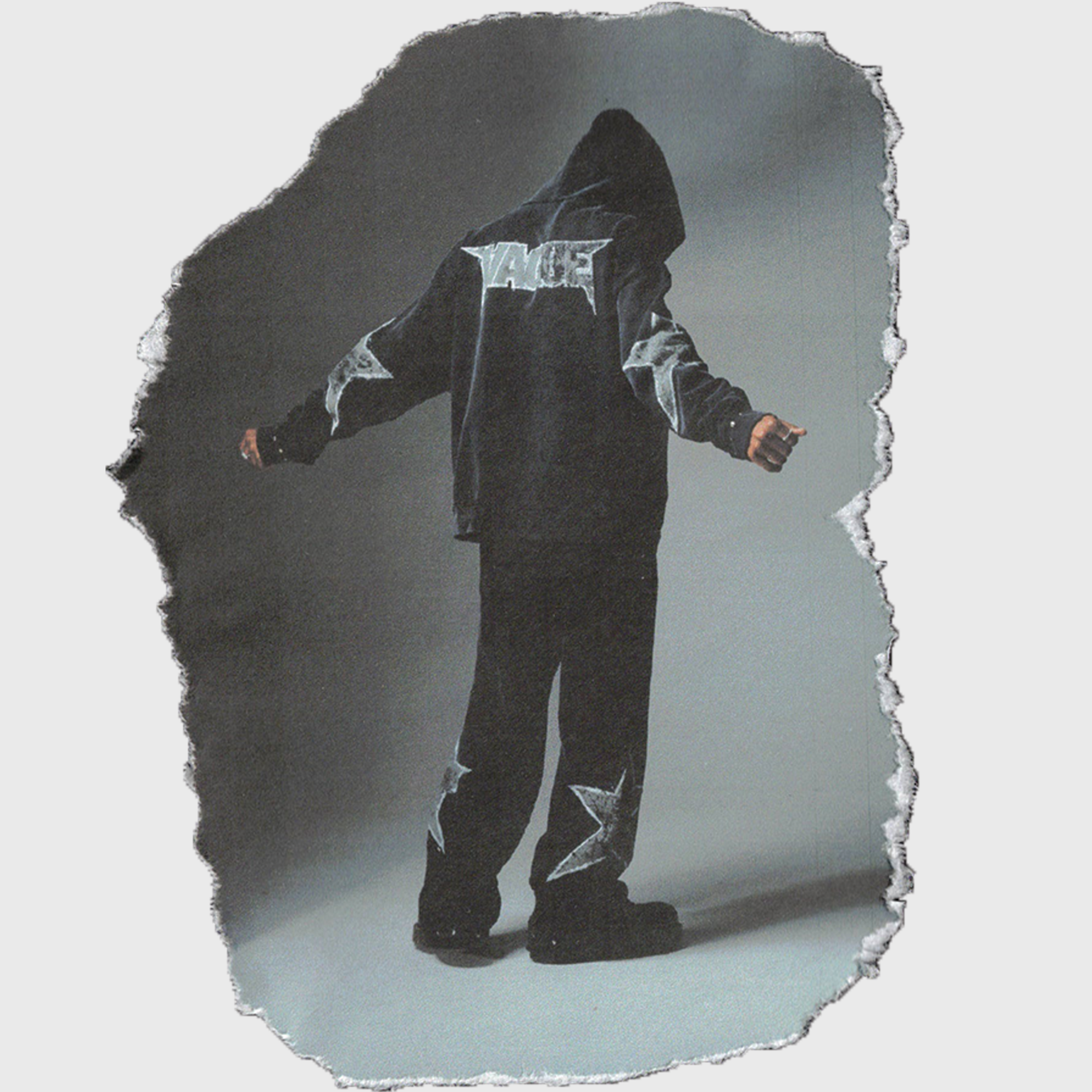 2C STAR STUDDED HOODIE [BLACK]