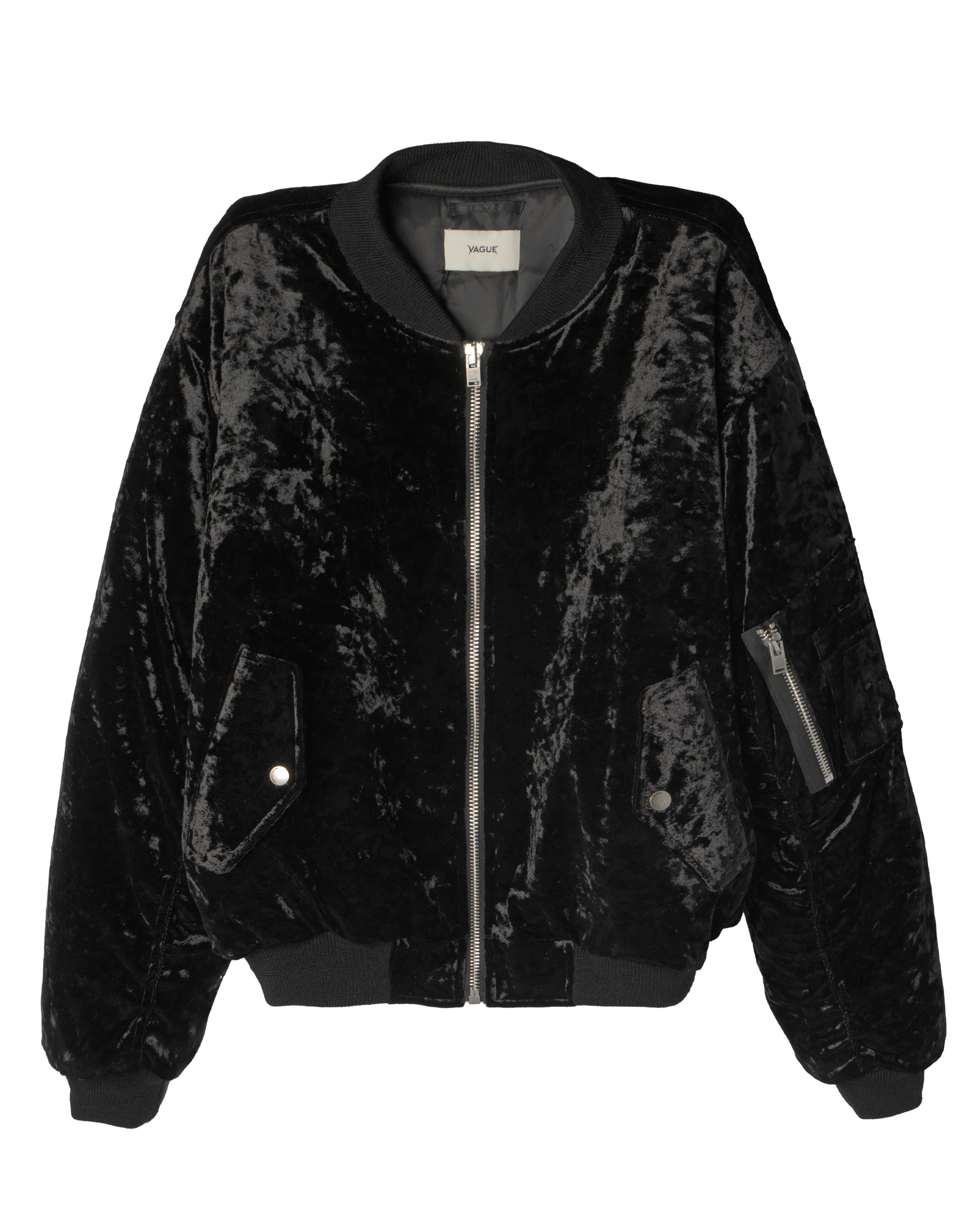 CRUSHED VELVET BOMBER [BLACK]