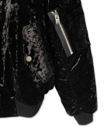 CRUSHED VELVET BOMBER [BLACK] – VAGUE Studios