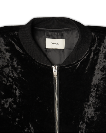 CRUSHED VELVET BOMBER [BLACK] – VAGUE Studios