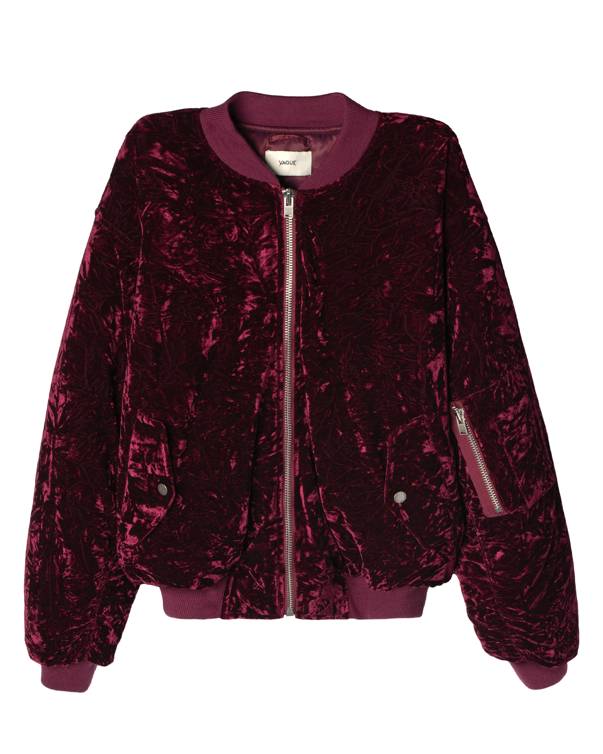 CRUSHED VELVET BOMBER [MERLOT] – VAGUE Studios
