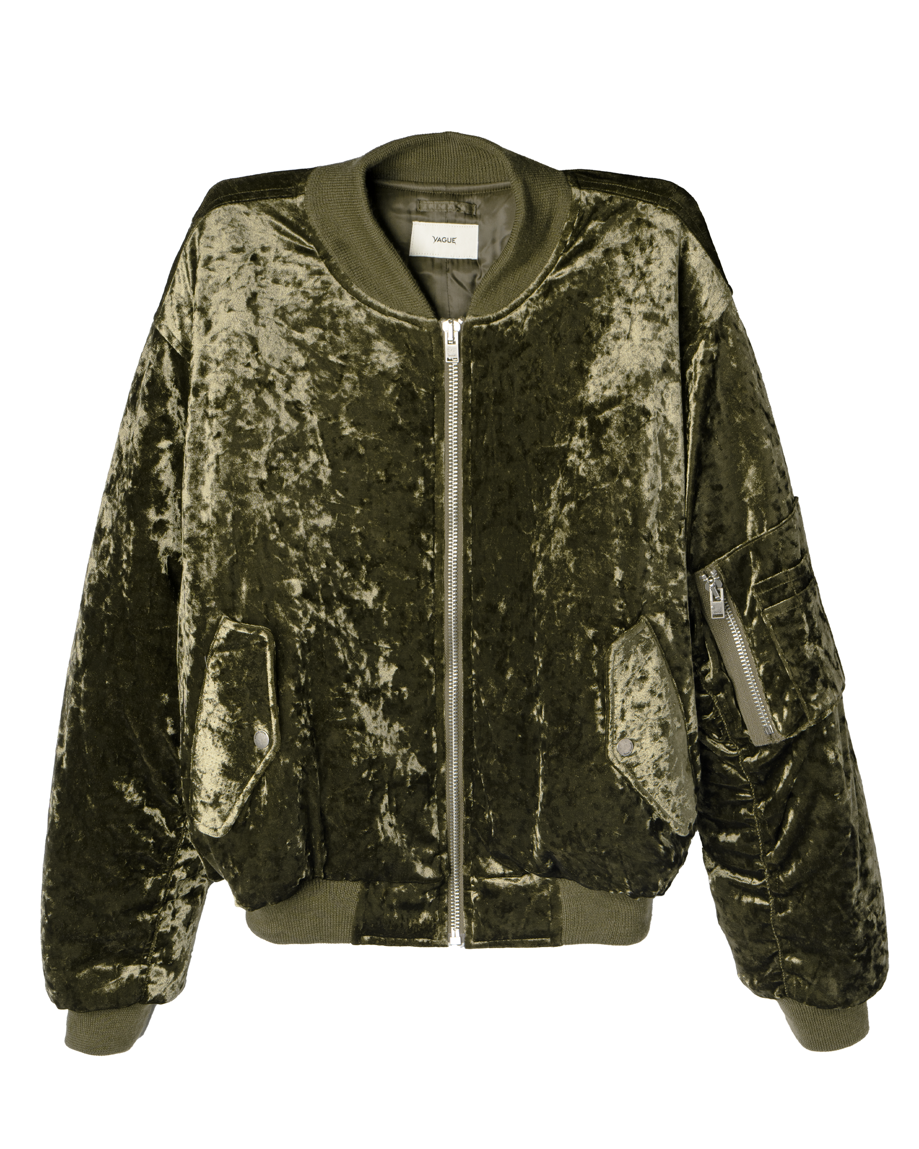 CRUSHED VELVET BOMBER [MILITARY]