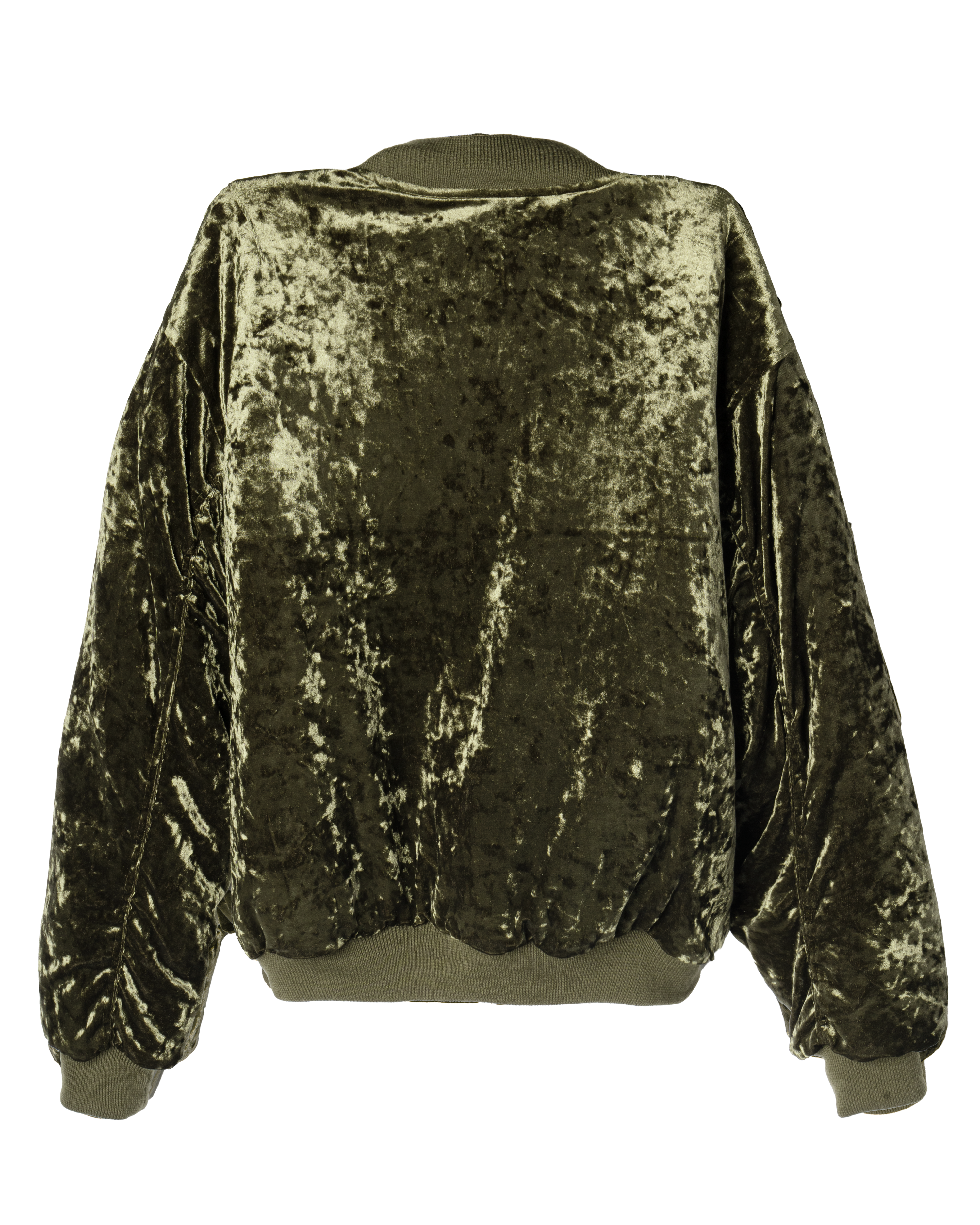 CRUSHED VELVET BOMBER [MILITARY]