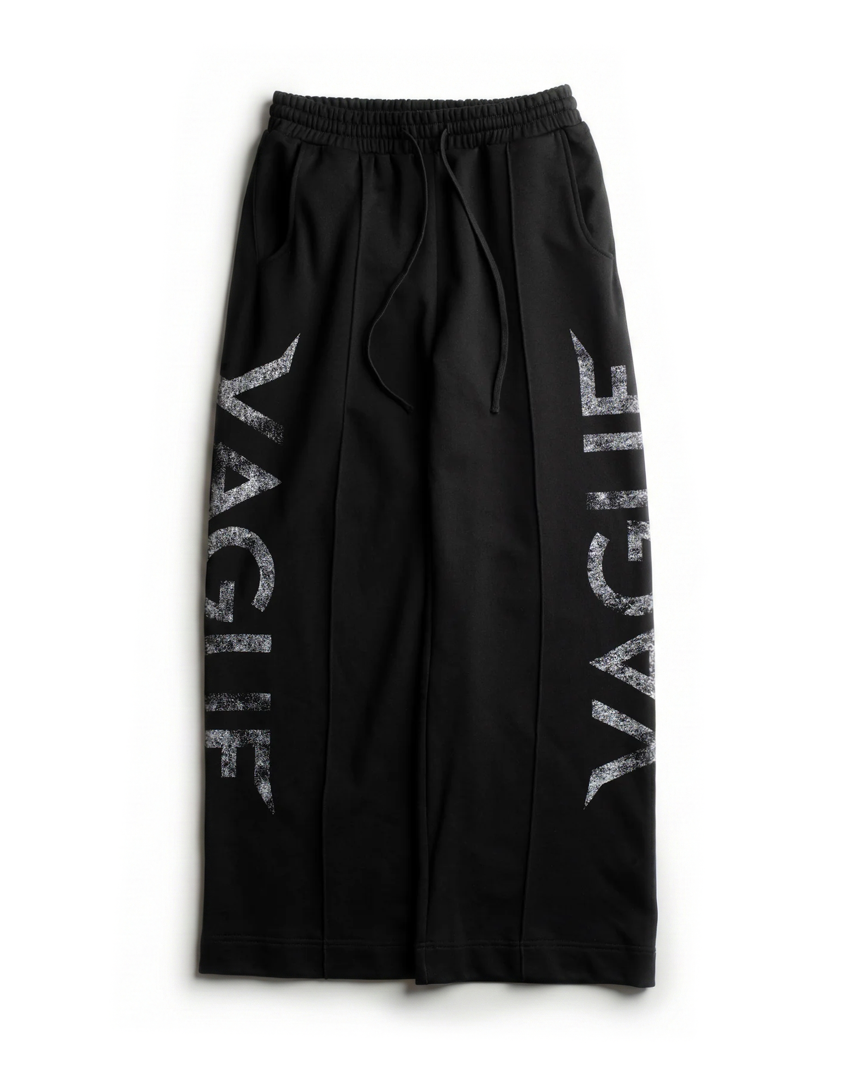PLEATED LOGO SWEATPANTS [BLACK]