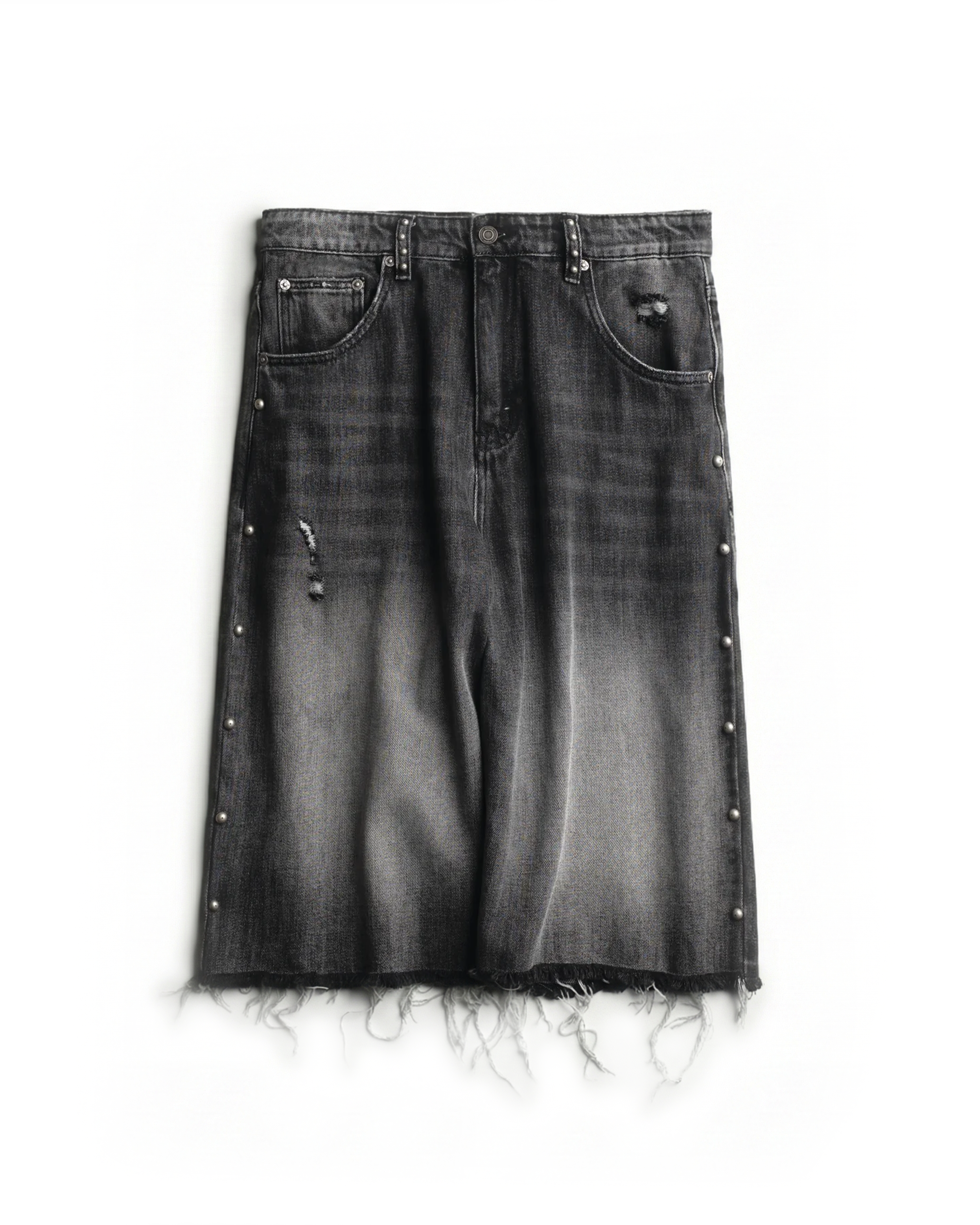 STUDDED STUDIO JORTS [ASH]