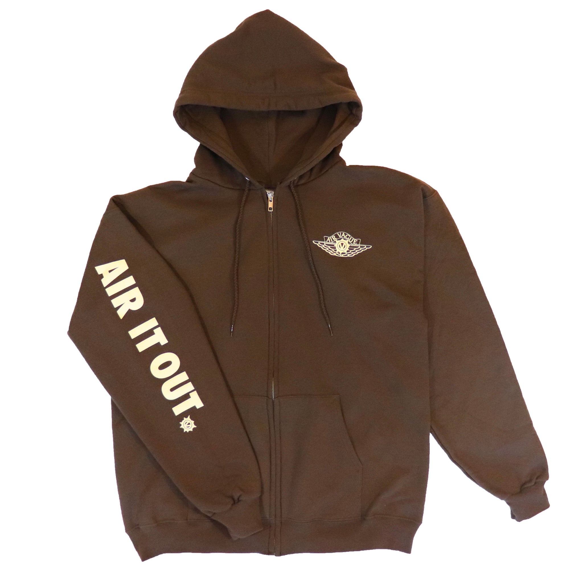 zAIR VAGUE ZIP-UP HOODIE [BROWN]